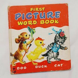 First Picture Word Book 1950 Vintage Children